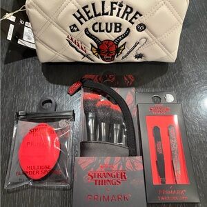Primark Stranger Things Makeup Set with Cream Pouch and accessories lot of 4